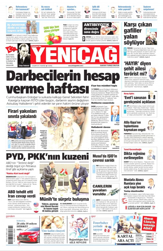 20 Şubat 2017 gazete manşetleri - 15