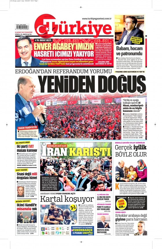 20 Şubat 2017 gazete manşetleri - 14
