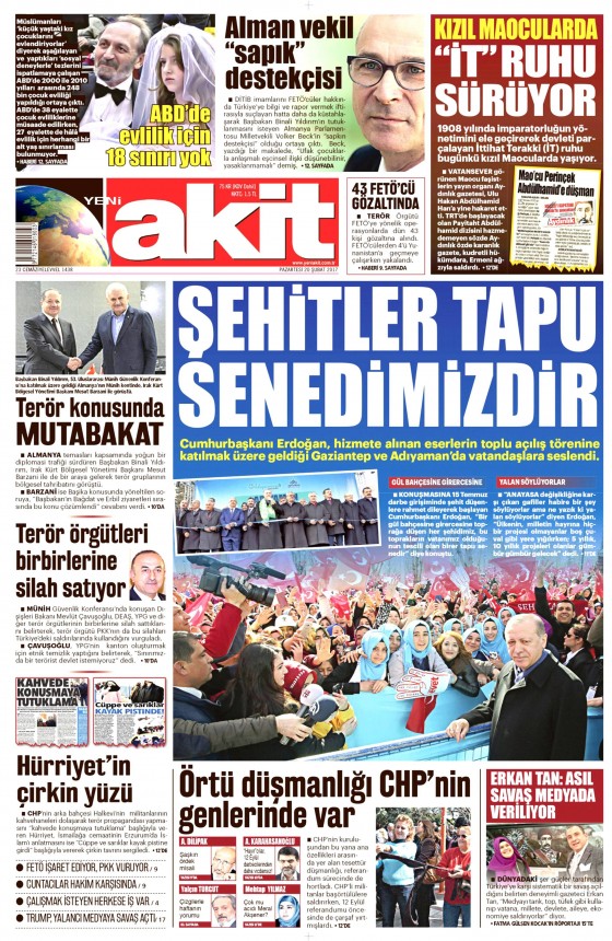 20 Şubat 2017 gazete manşetleri - 17