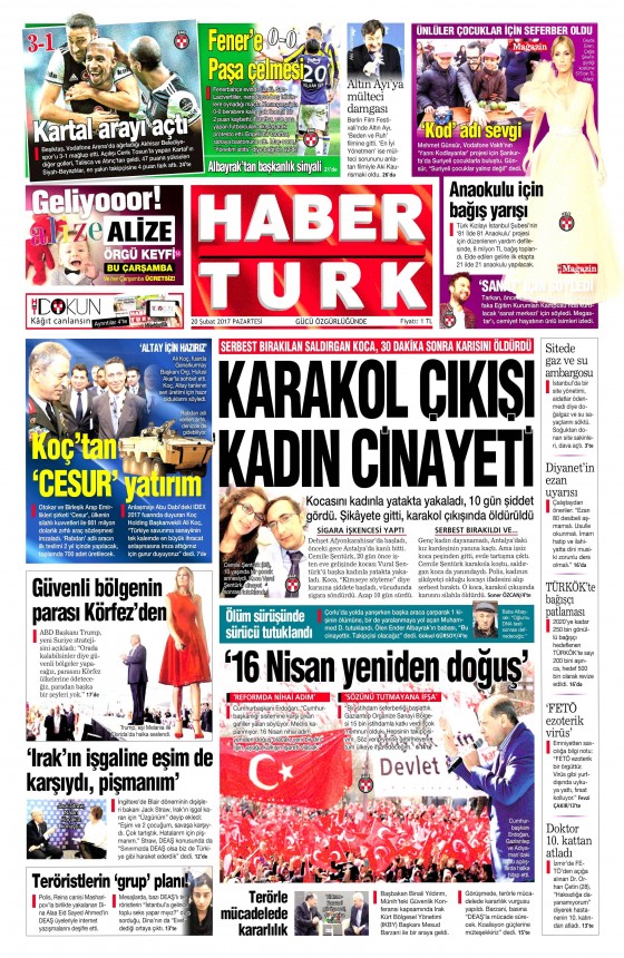 20 Şubat 2017 gazete manşetleri - 19