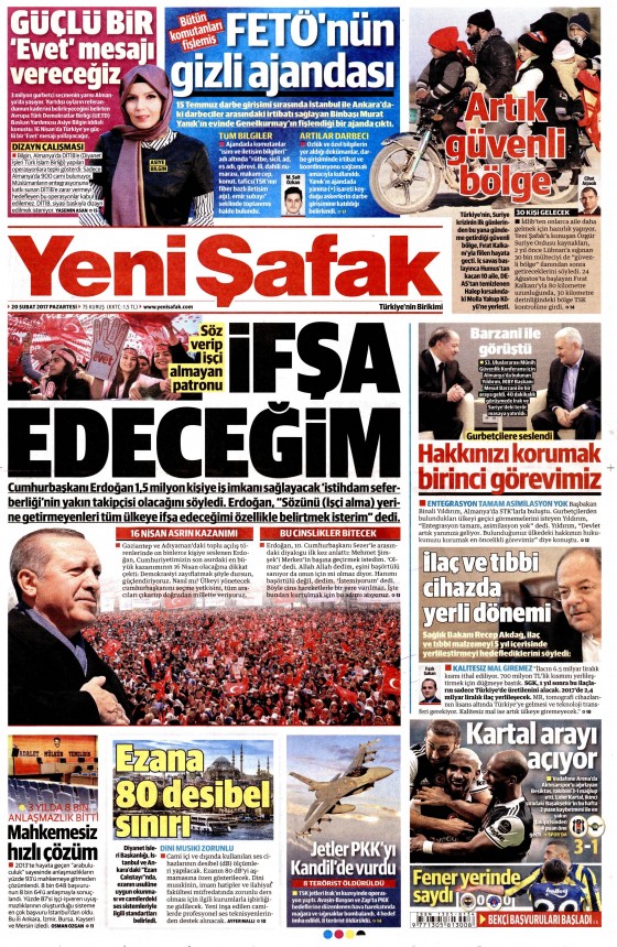 20 Şubat 2017 gazete manşetleri - 18