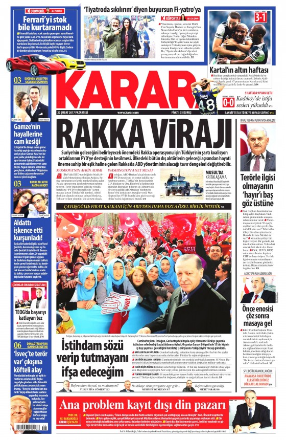 20 Şubat 2017 gazete manşetleri - 22