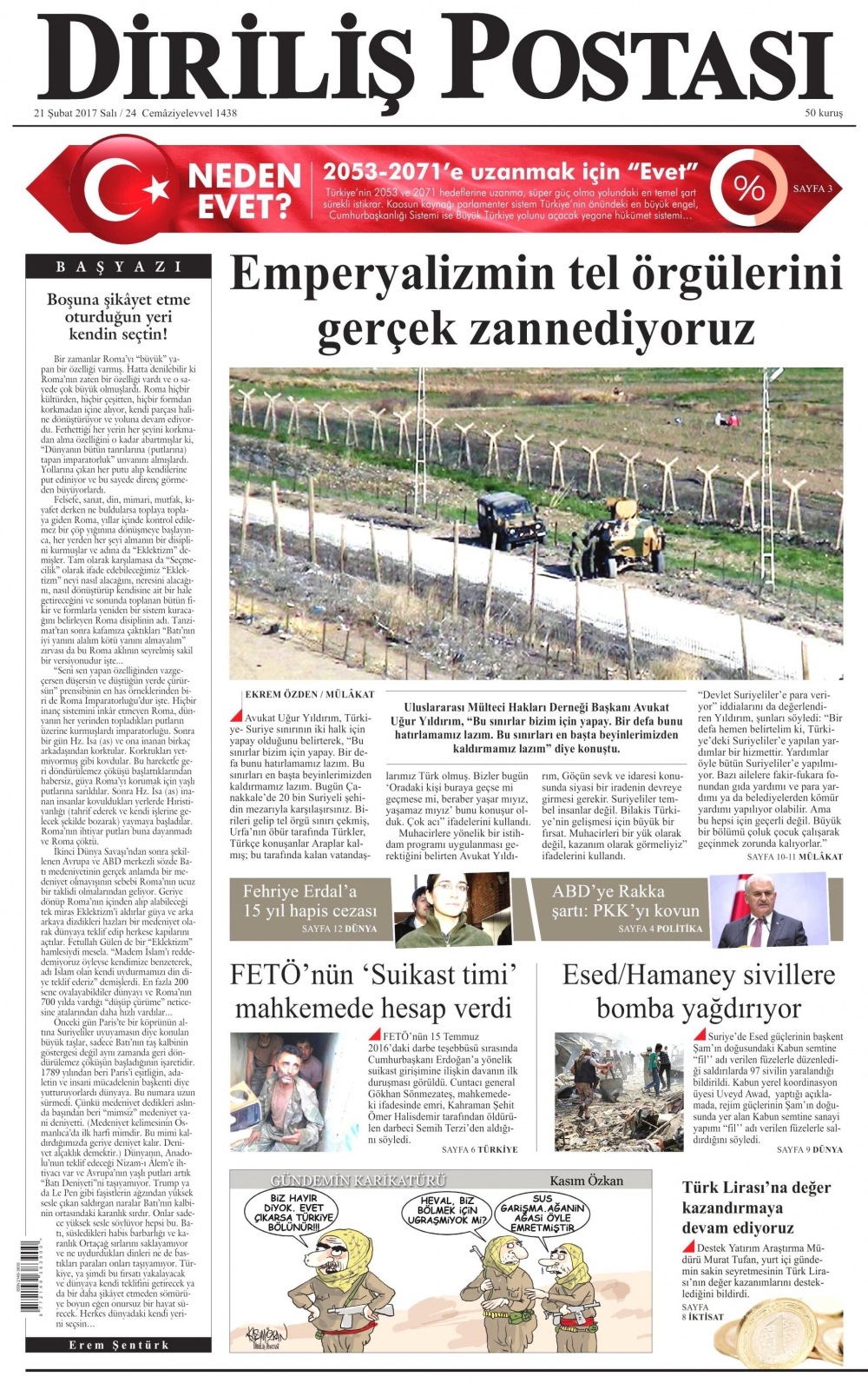 21 Şubat 2017 gazete manşetleri - 3