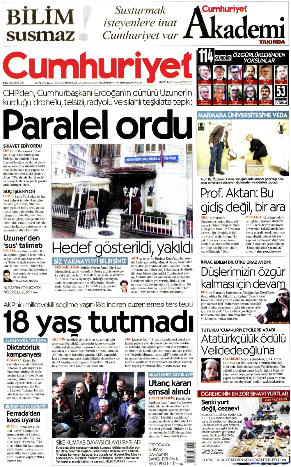 21 Şubat 2017 gazete manşetleri - 4