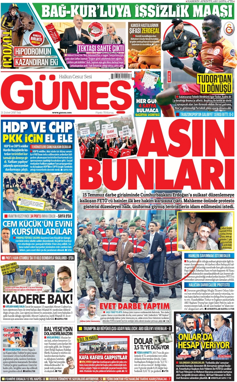 21 Şubat 2017 gazete manşetleri - 6