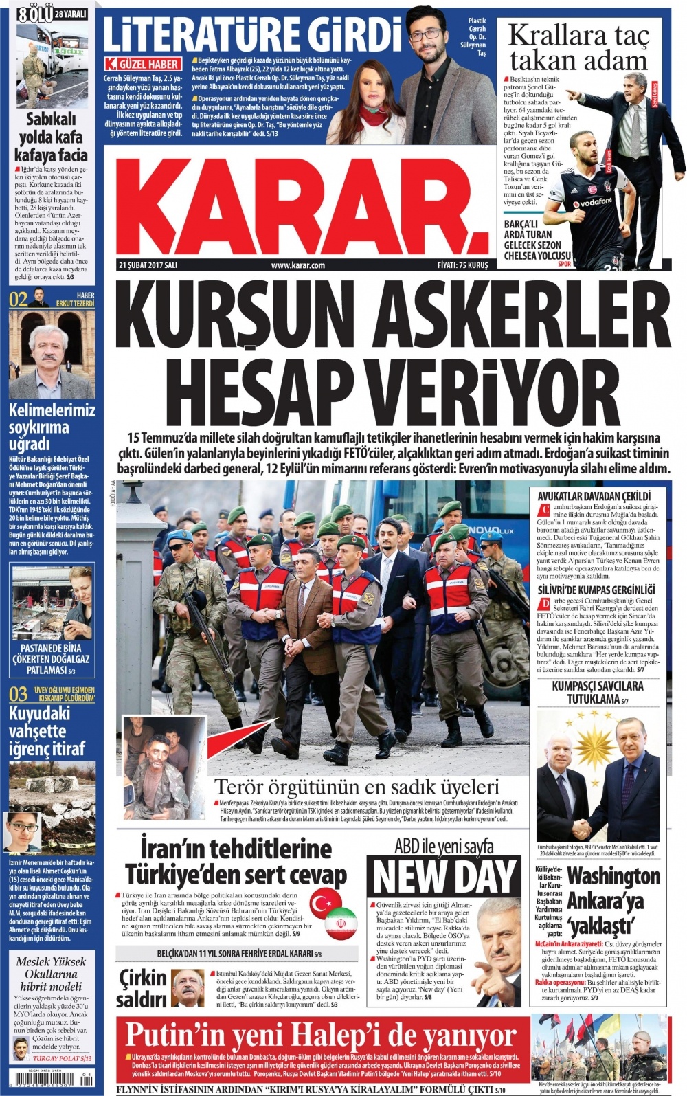 21 Şubat 2017 gazete manşetleri - 7