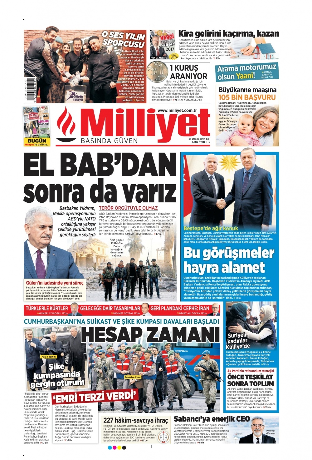 21 Şubat 2017 gazete manşetleri - 8