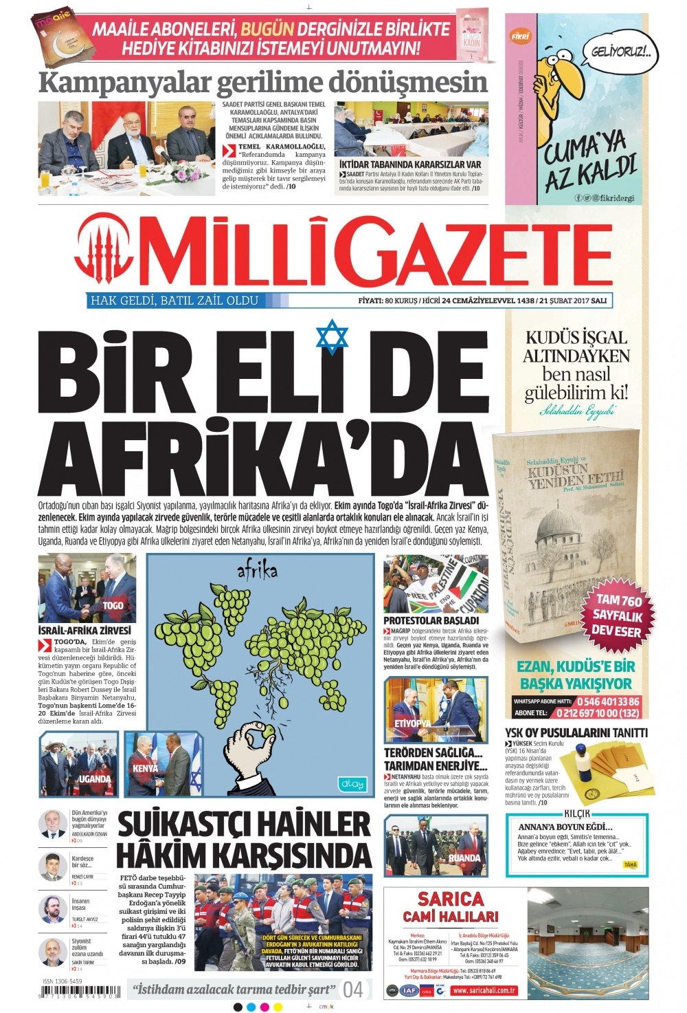 21 Şubat 2017 gazete manşetleri - 1