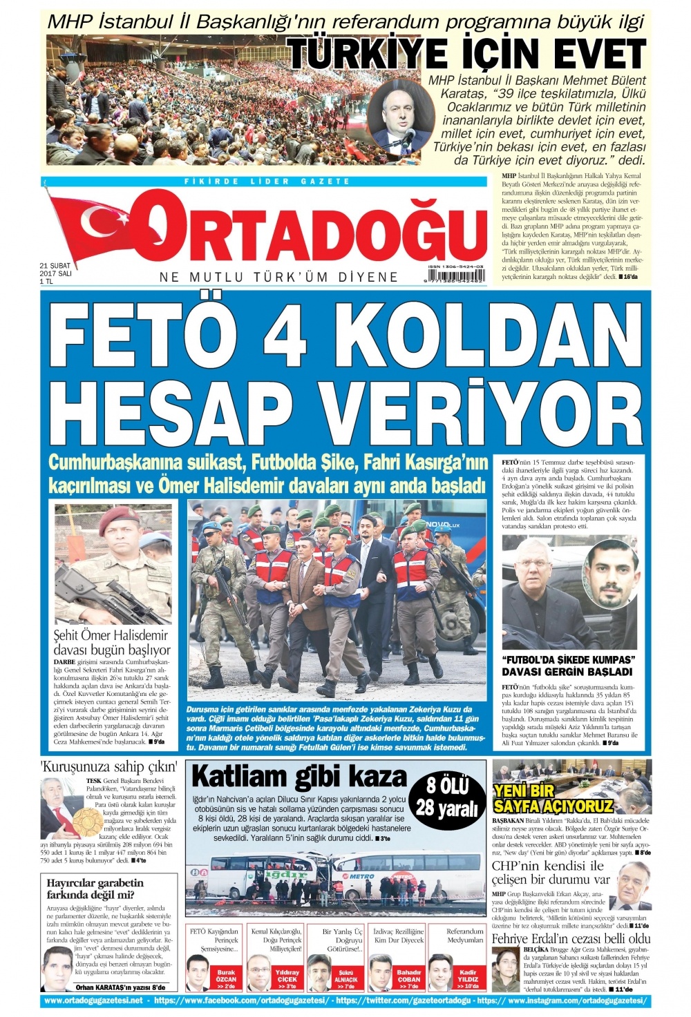 21 Şubat 2017 gazete manşetleri - 9