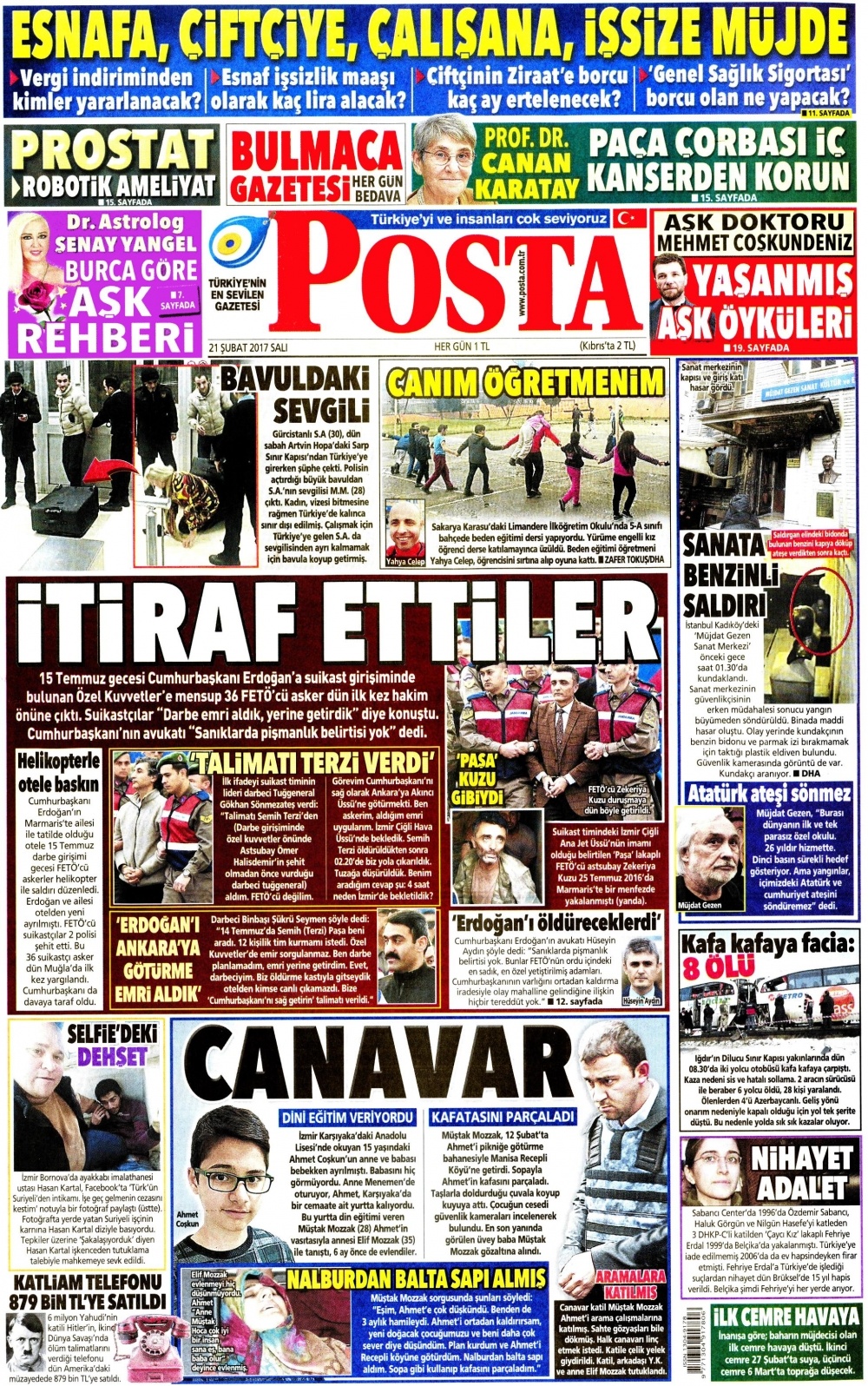 21 Şubat 2017 gazete manşetleri - 10