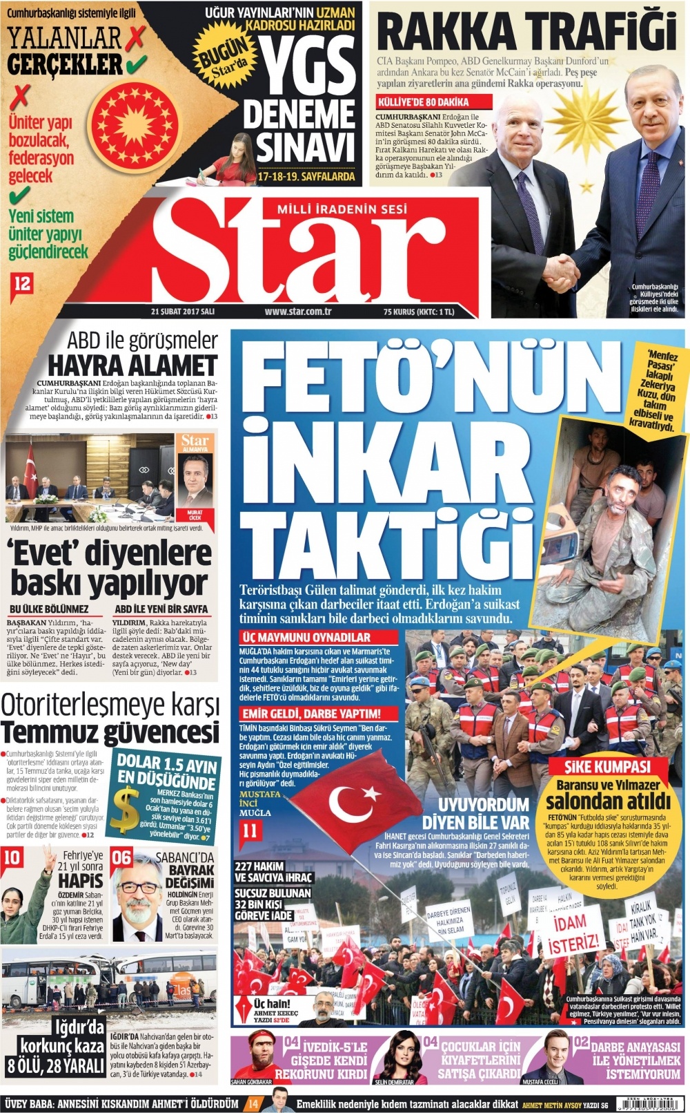 21 Şubat 2017 gazete manşetleri - 11