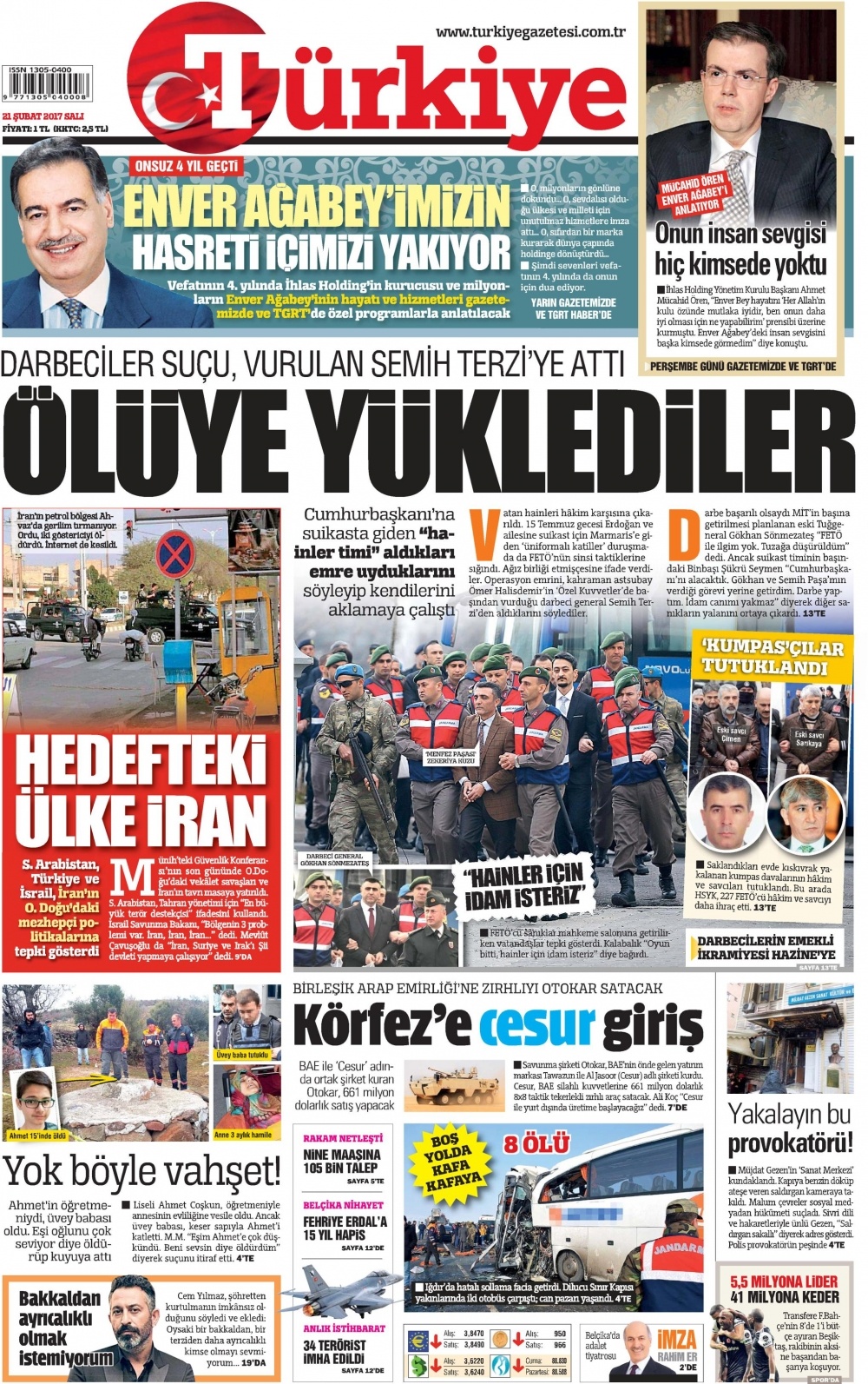 21 Şubat 2017 gazete manşetleri - 12