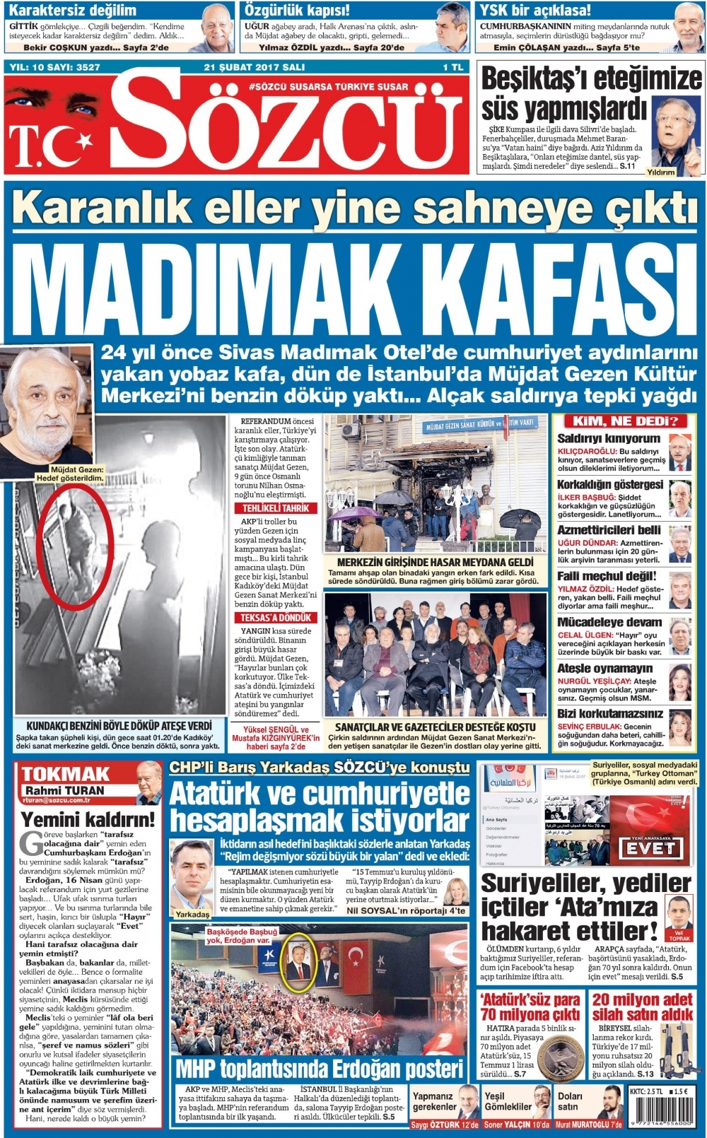 21 Şubat 2017 gazete manşetleri - 14