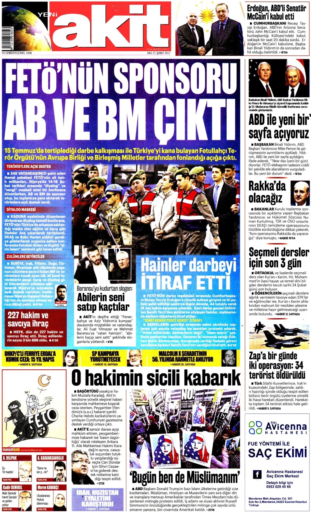 21 Şubat 2017 gazete manşetleri - 15