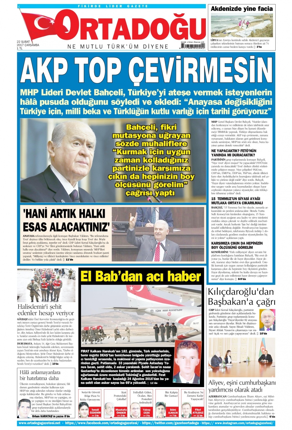 22 Şubat 2017 gazete manşetleri - 5