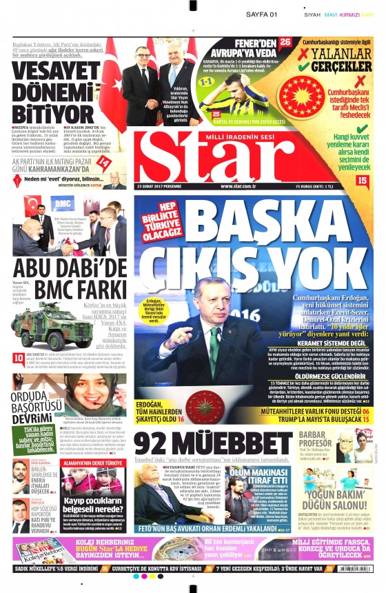23 Şubat 2017 gazete manşetleri - 8