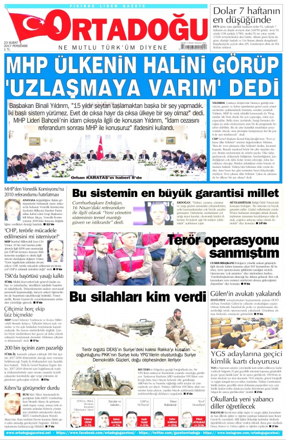 23 Şubat 2017 gazete manşetleri - 7