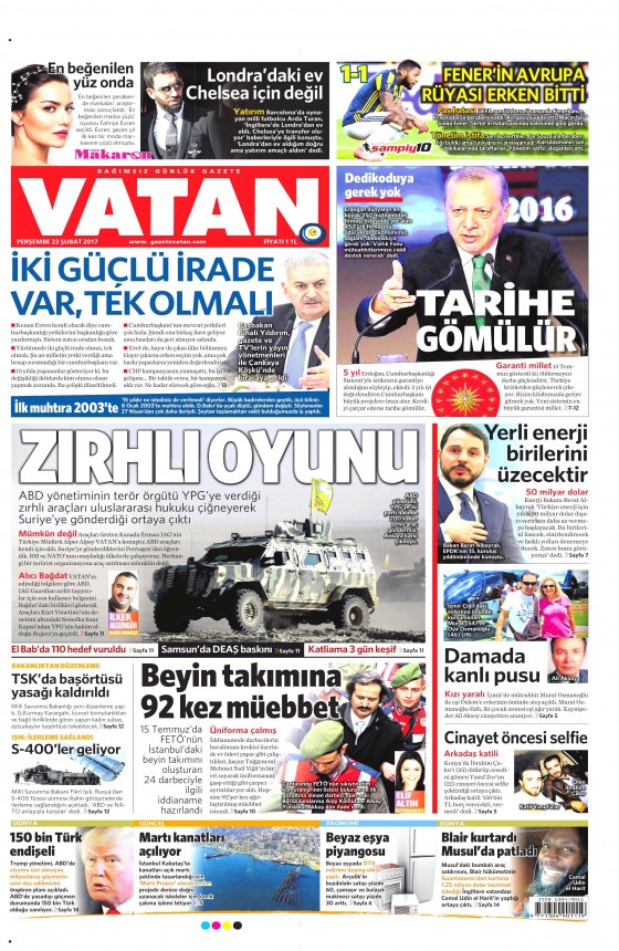 23 Şubat 2017 gazete manşetleri - 9