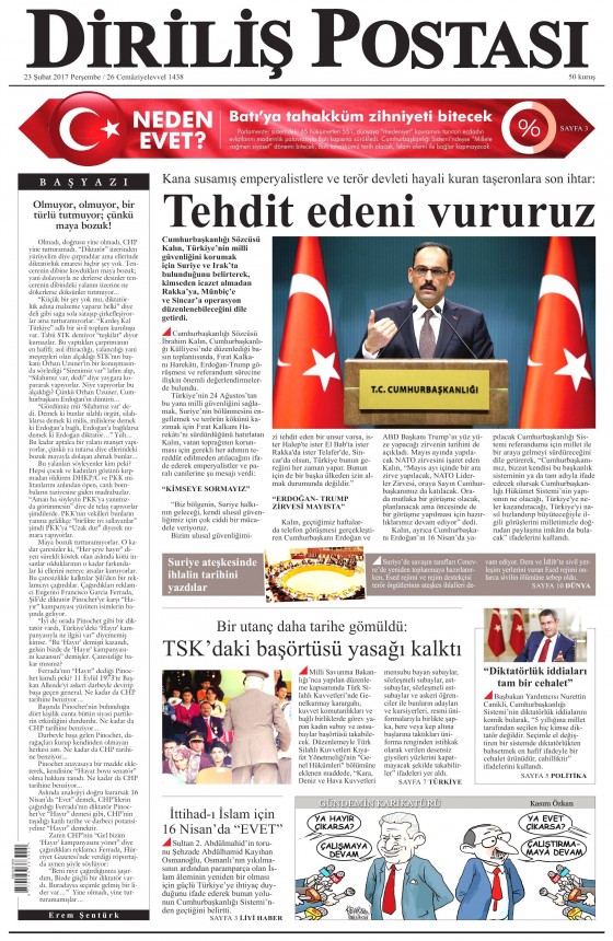 23 Şubat 2017 gazete manşetleri - 11