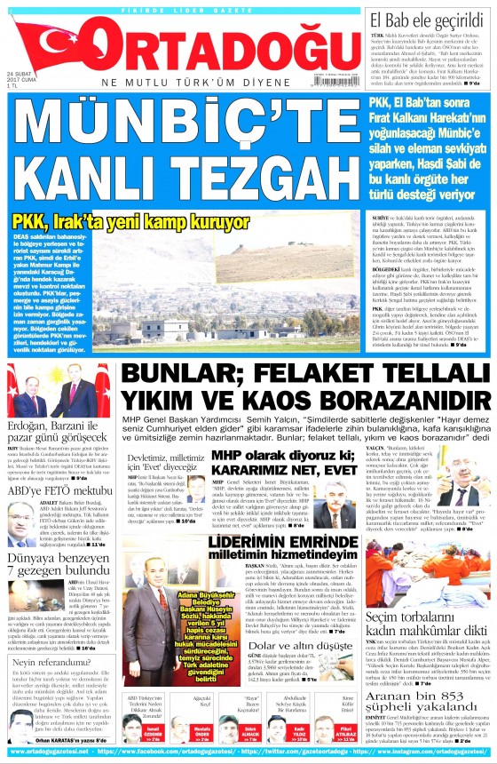 24 Şubat 2017 gazete manşetleri - 13