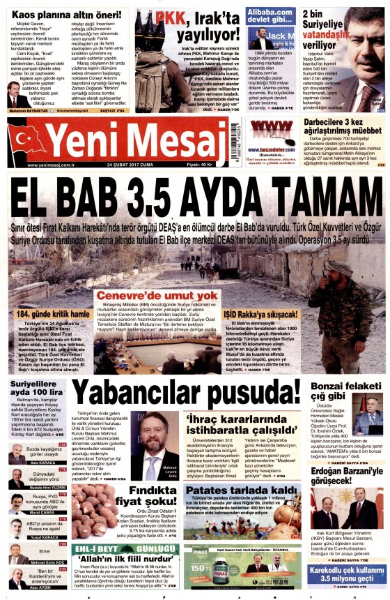 24 Şubat 2017 gazete manşetleri - 18