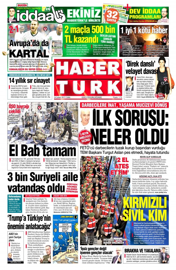 24 Şubat 2017 gazete manşetleri - 22