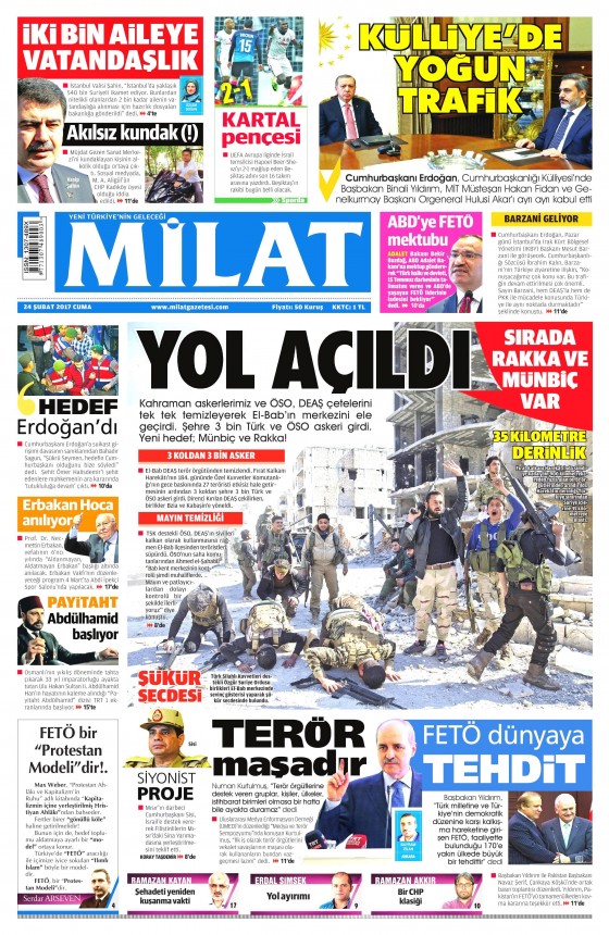 24 Şubat 2017 gazete manşetleri - 23