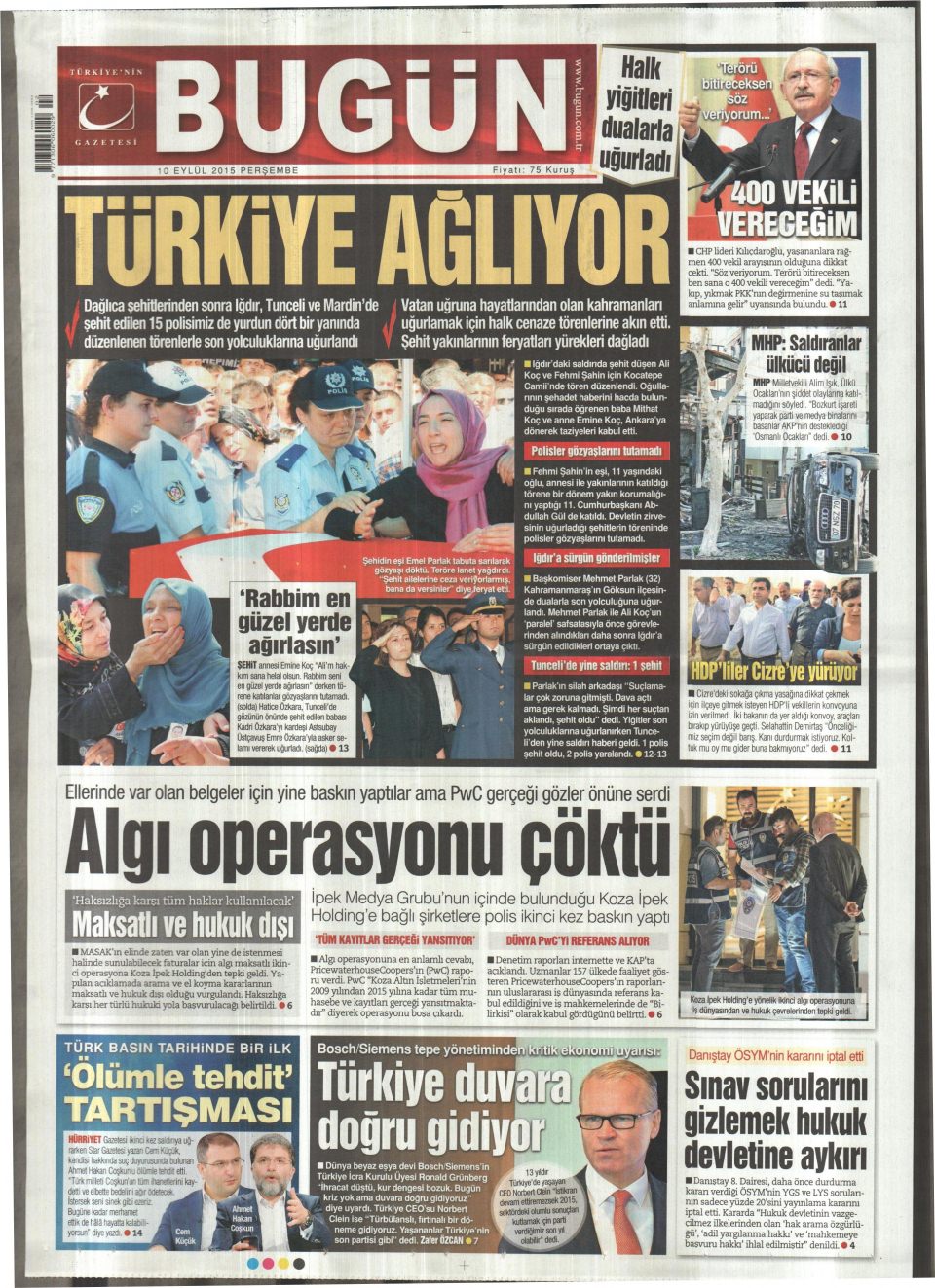 Gazeteler bugün ne yazdı? - 15