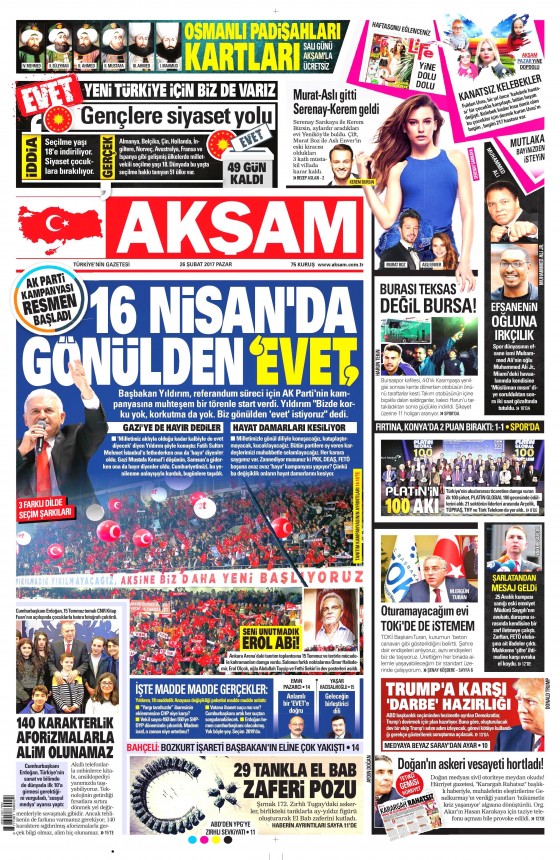 26 Şubat 2017 gazete manşetleri - 3