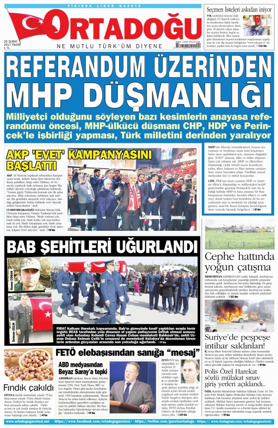 26 Şubat 2017 gazete manşetleri - 4