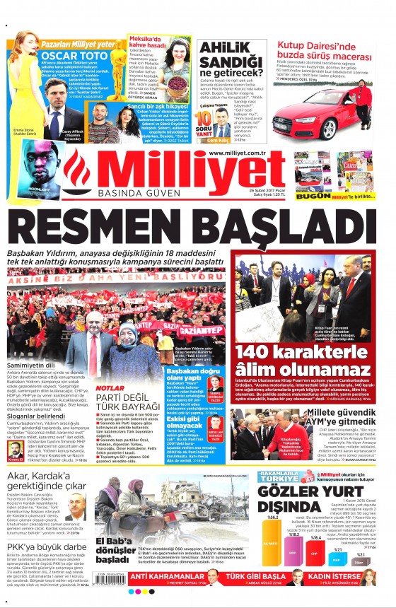 26 Şubat 2017 gazete manşetleri - 6
