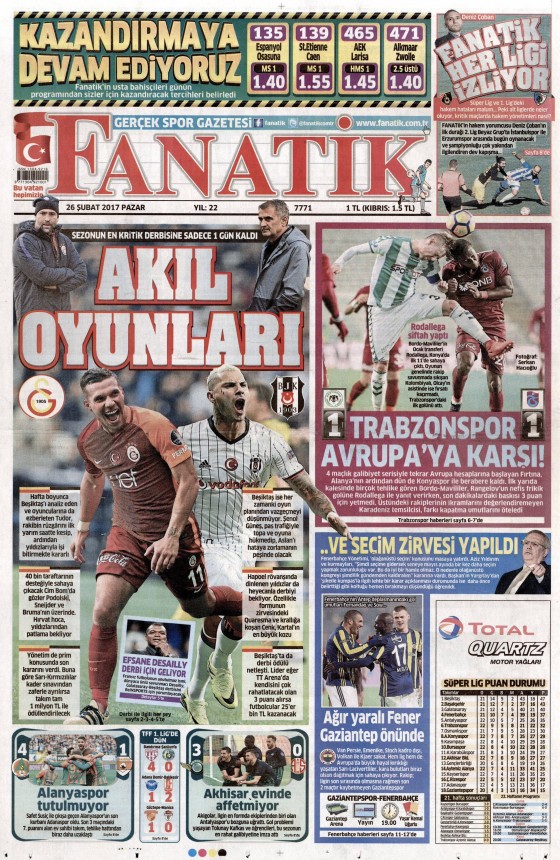 26 Şubat 2017 gazete manşetleri - 7