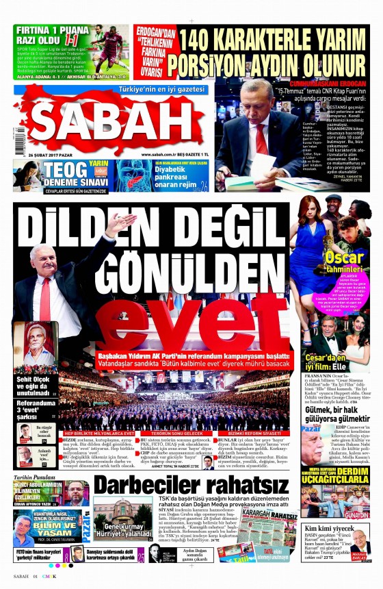 26 Şubat 2017 gazete manşetleri - 5