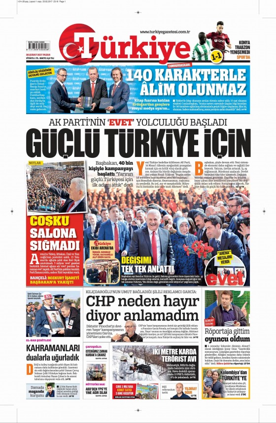 26 Şubat 2017 gazete manşetleri - 11