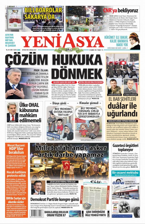 26 Şubat 2017 gazete manşetleri - 13