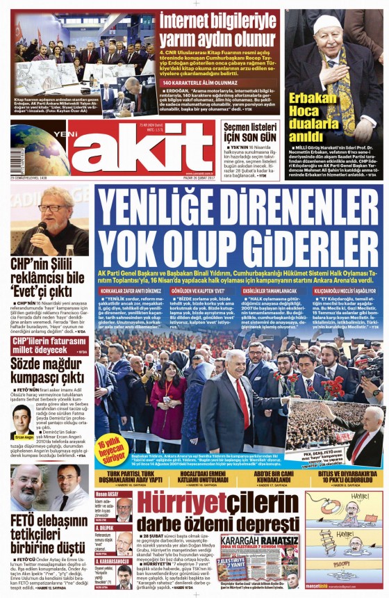 26 Şubat 2017 gazete manşetleri - 14