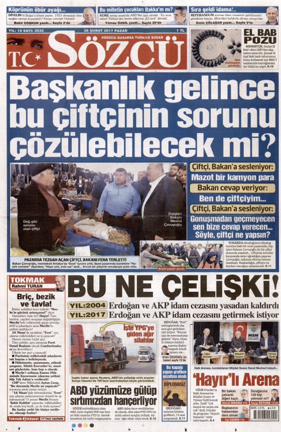 26 Şubat 2017 gazete manşetleri - 18