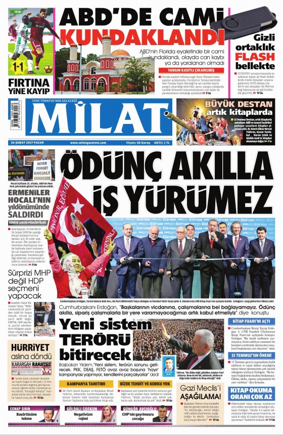 26 Şubat 2017 gazete manşetleri - 20