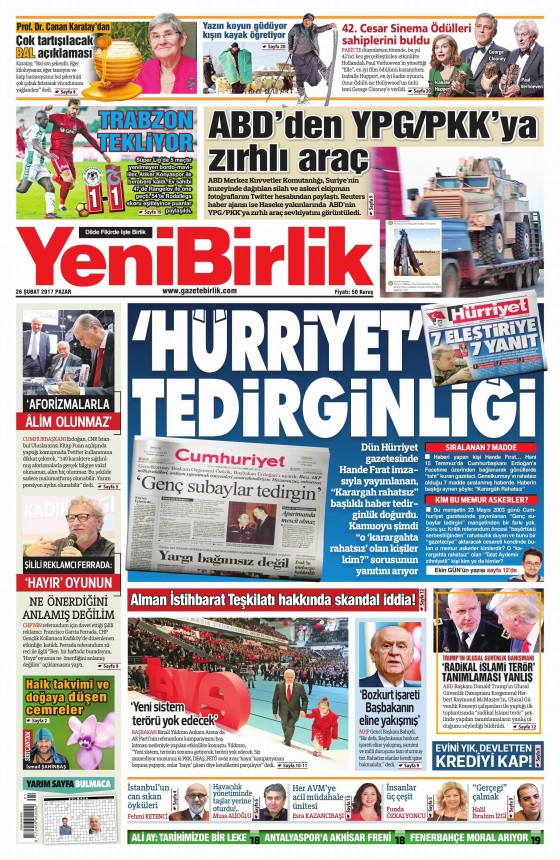 26 Şubat 2017 gazete manşetleri - 23