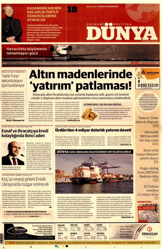 27 Şubat 2017 gazete manşetleri - 3