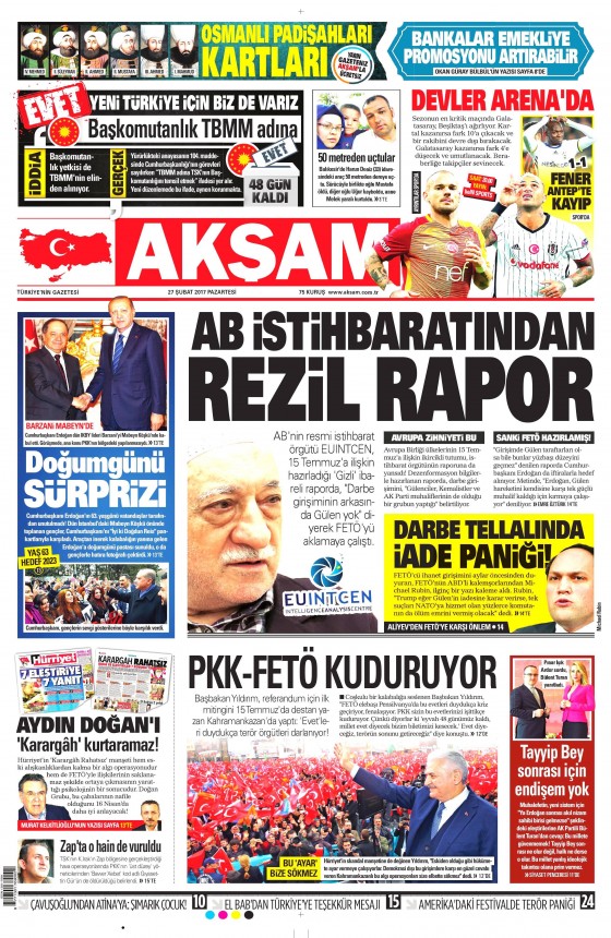 27 Şubat 2017 gazete manşetleri - 2