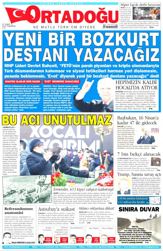 27 Şubat 2017 gazete manşetleri - 9