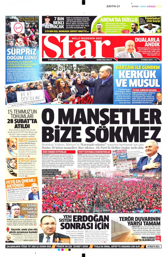 27 Şubat 2017 gazete manşetleri - 11