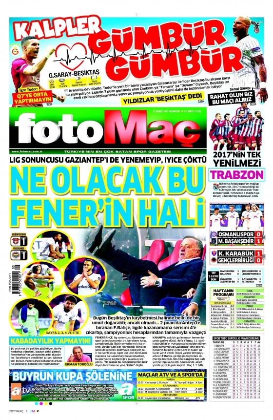 27 Şubat 2017 gazete manşetleri - 10