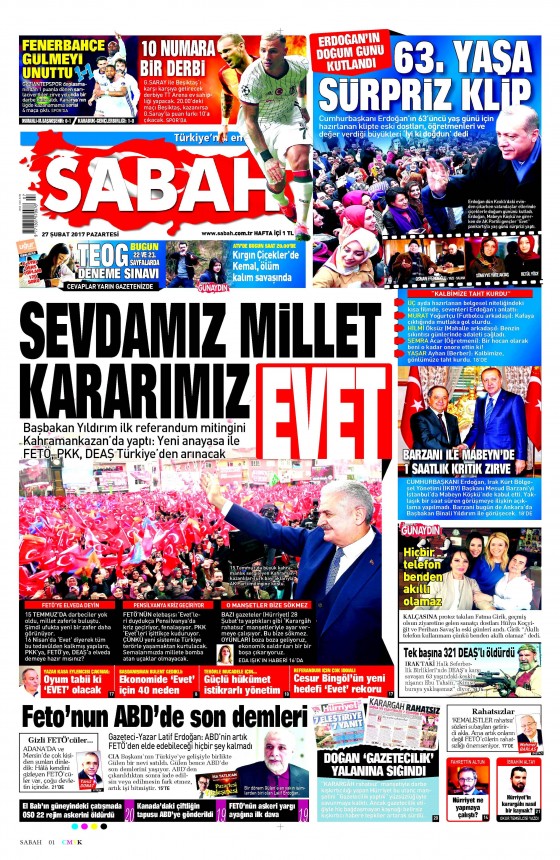 27 Şubat 2017 gazete manşetleri - 12