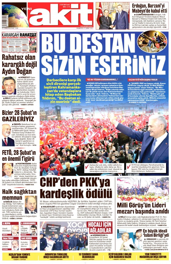 27 Şubat 2017 gazete manşetleri - 17