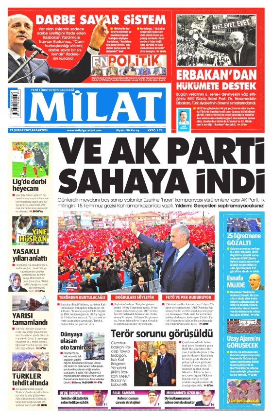 27 Şubat 2017 gazete manşetleri - 21