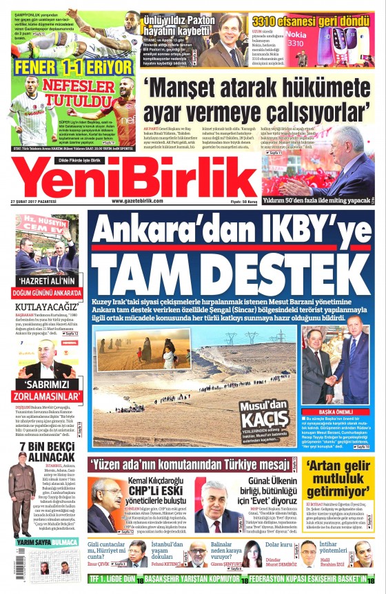 27 Şubat 2017 gazete manşetleri - 25