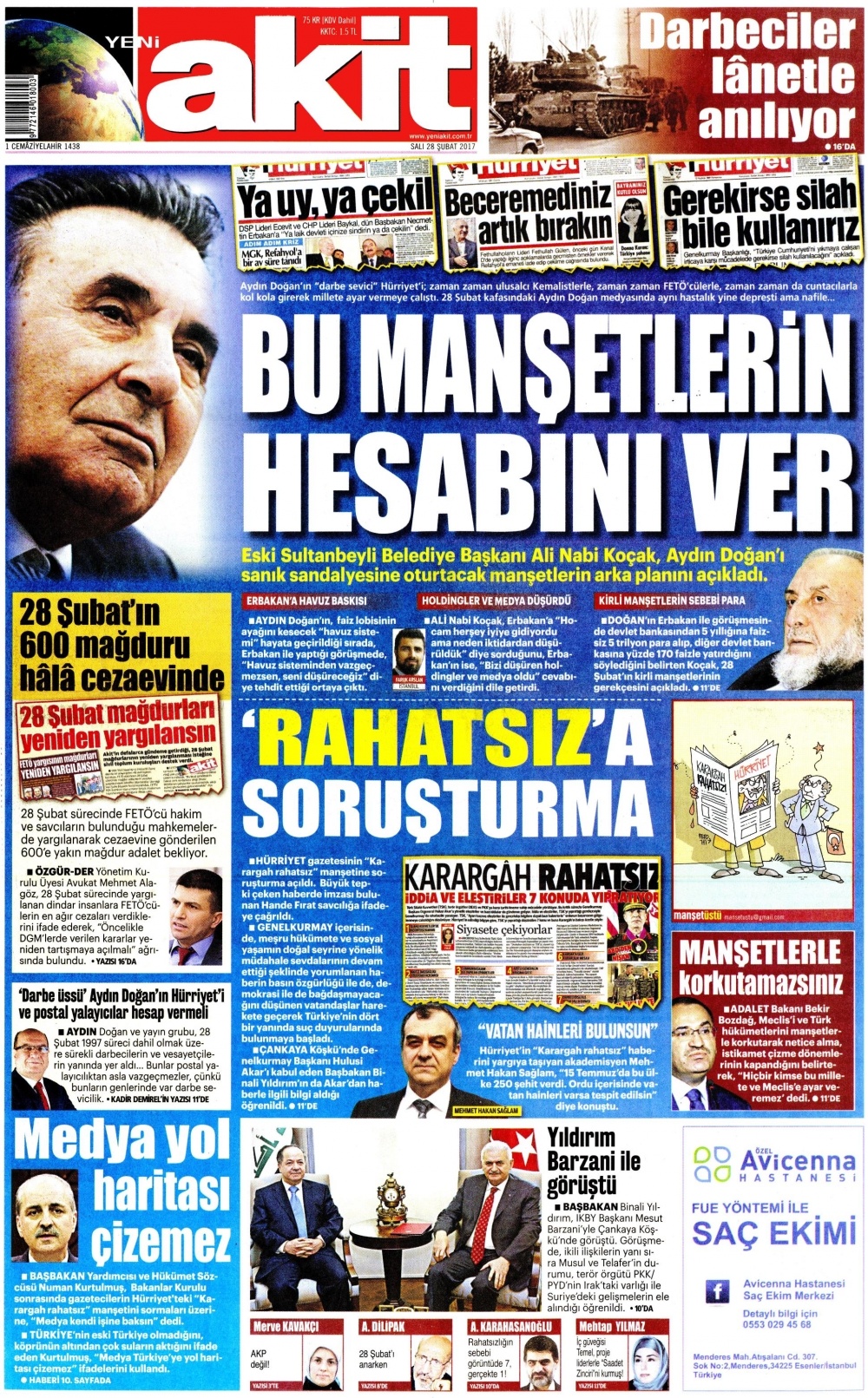 28 Şubat 2017 gazete manşetleri - 15