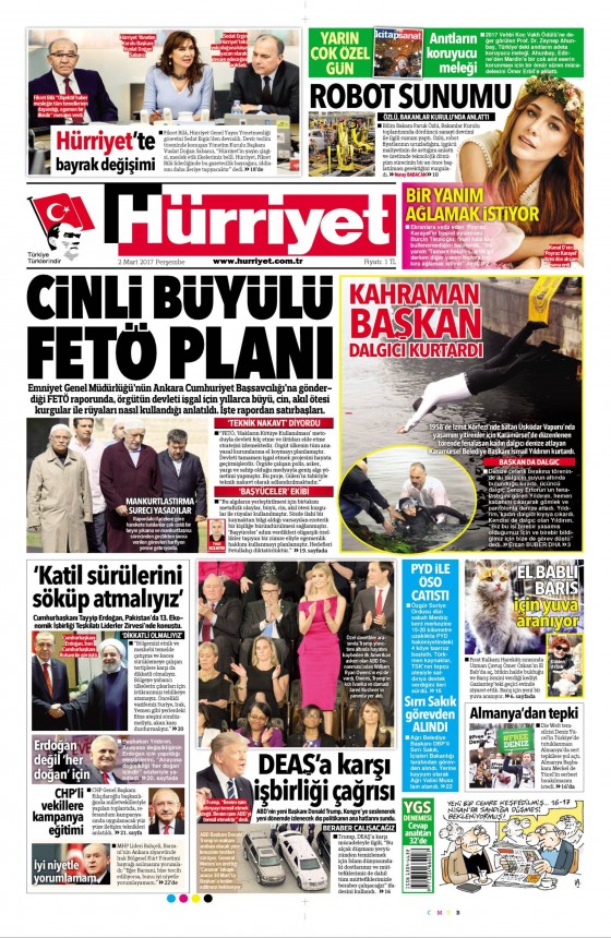 2 Mart 2017 gazete manşetleri - 1